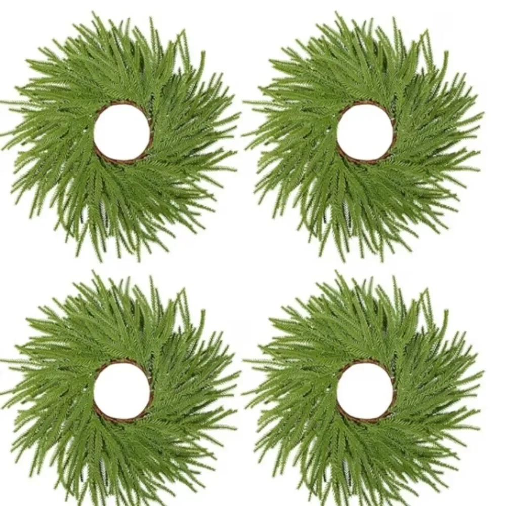 Elegant Green Holiday Wreath with Candle